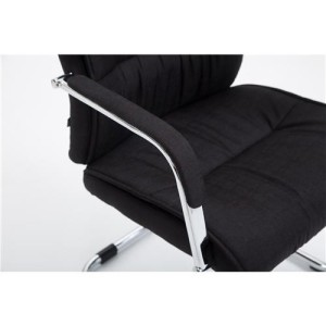 Silla de confidente HILBER TELA, estructura metálica, en color negro