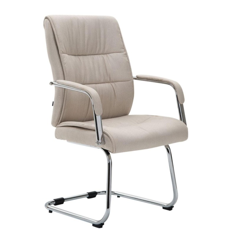 Silla de confidente HILBER TELA, estructura metálica, en color negro
