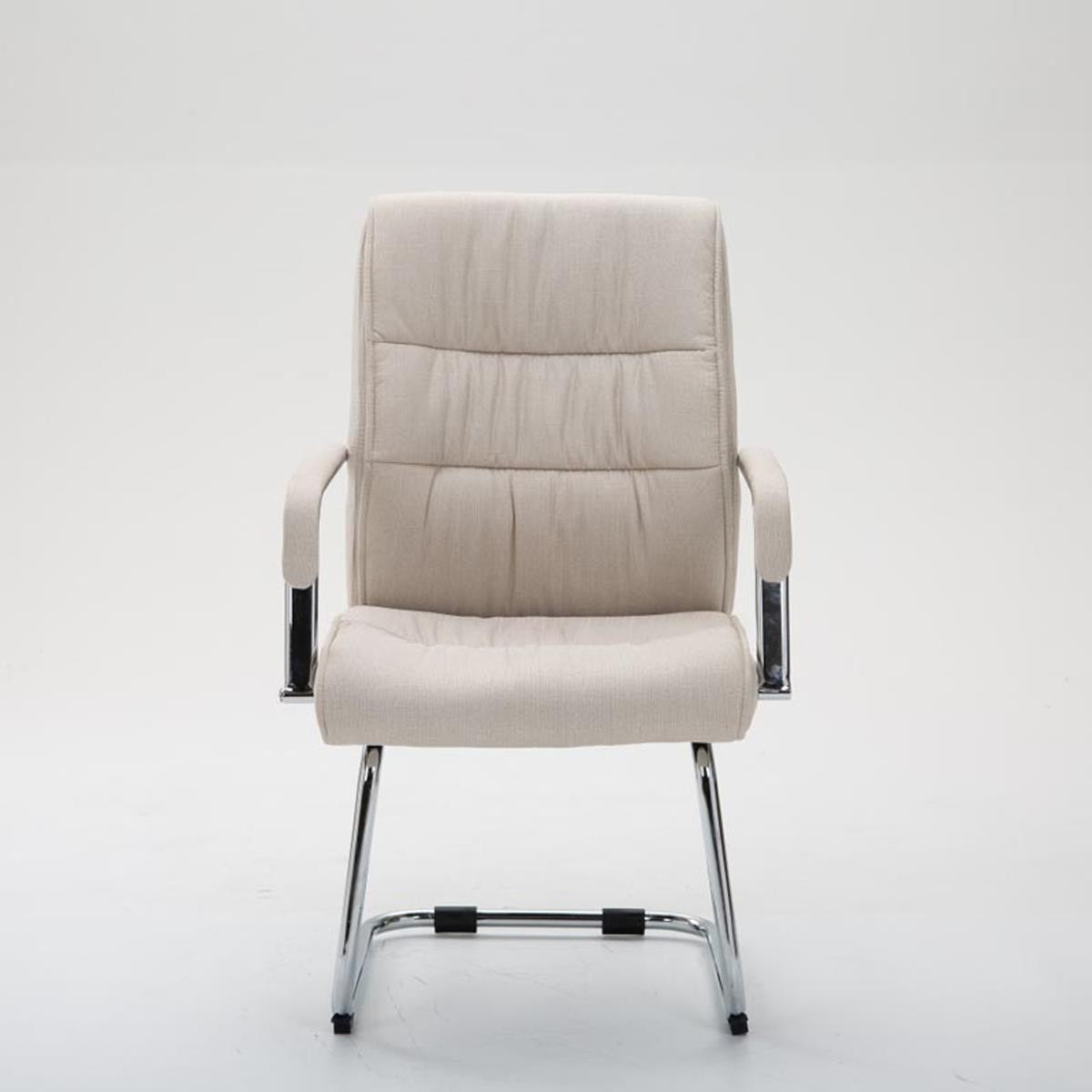 Silla de Confidente HIBER TELA, estructura metálica, reposabrazos, acolchada en color Negro