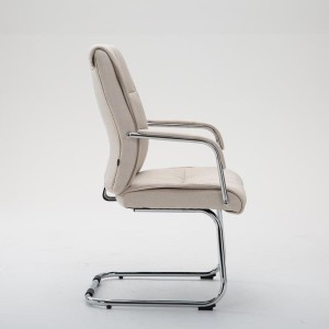 Silla de confidente HILBER TELA, estructura metálica, en color negro