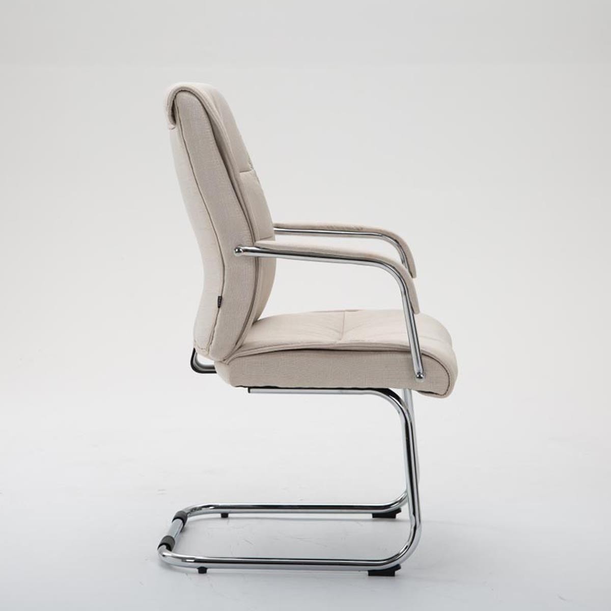 Silla de Confidente HIBER TELA, estructura metálica, reposabrazos, acolchada en color Negro