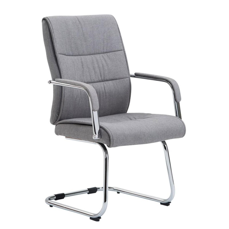 Silla de confidente HILBER TELA, estructura metálica, en color negro