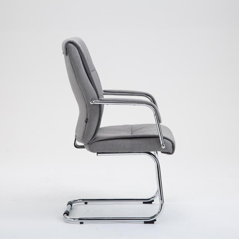 Silla de confidente HILBER TELA, estructura metálica, en color negro