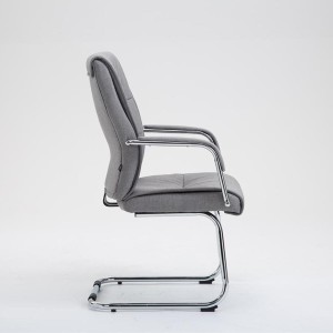 Silla de confidente HILBER TELA, estructura metálica, en color negro