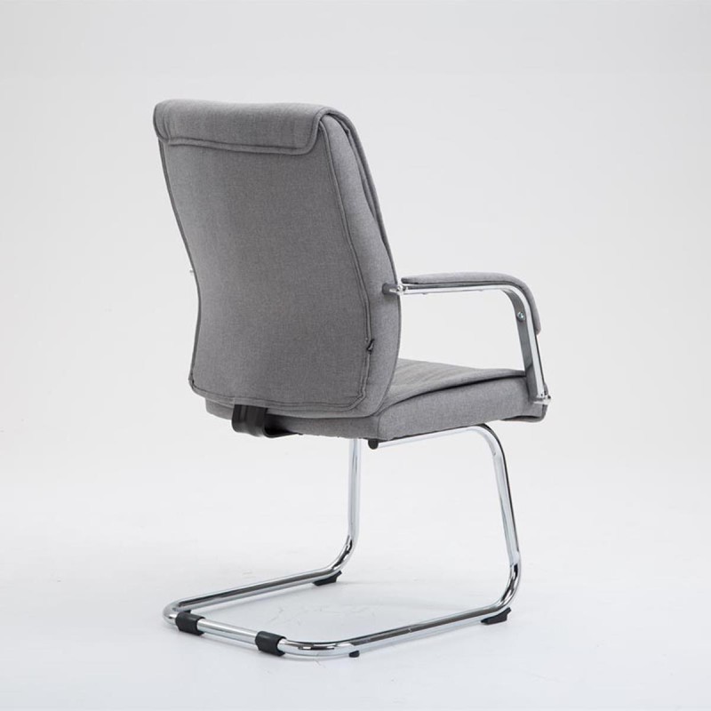 Silla de confidente HILBER TELA, estructura metálica, en color negro