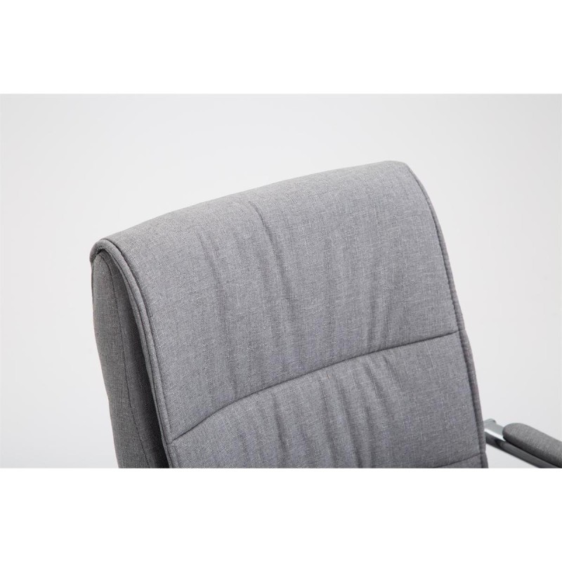 Silla de confidente HILBER TELA, estructura metálica, en color negro
