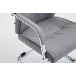 Silla de confidente HILBER TELA, estructura metálica, en color negro