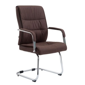Silla de confidente HILBER TELA, estructura metálica, en color negro