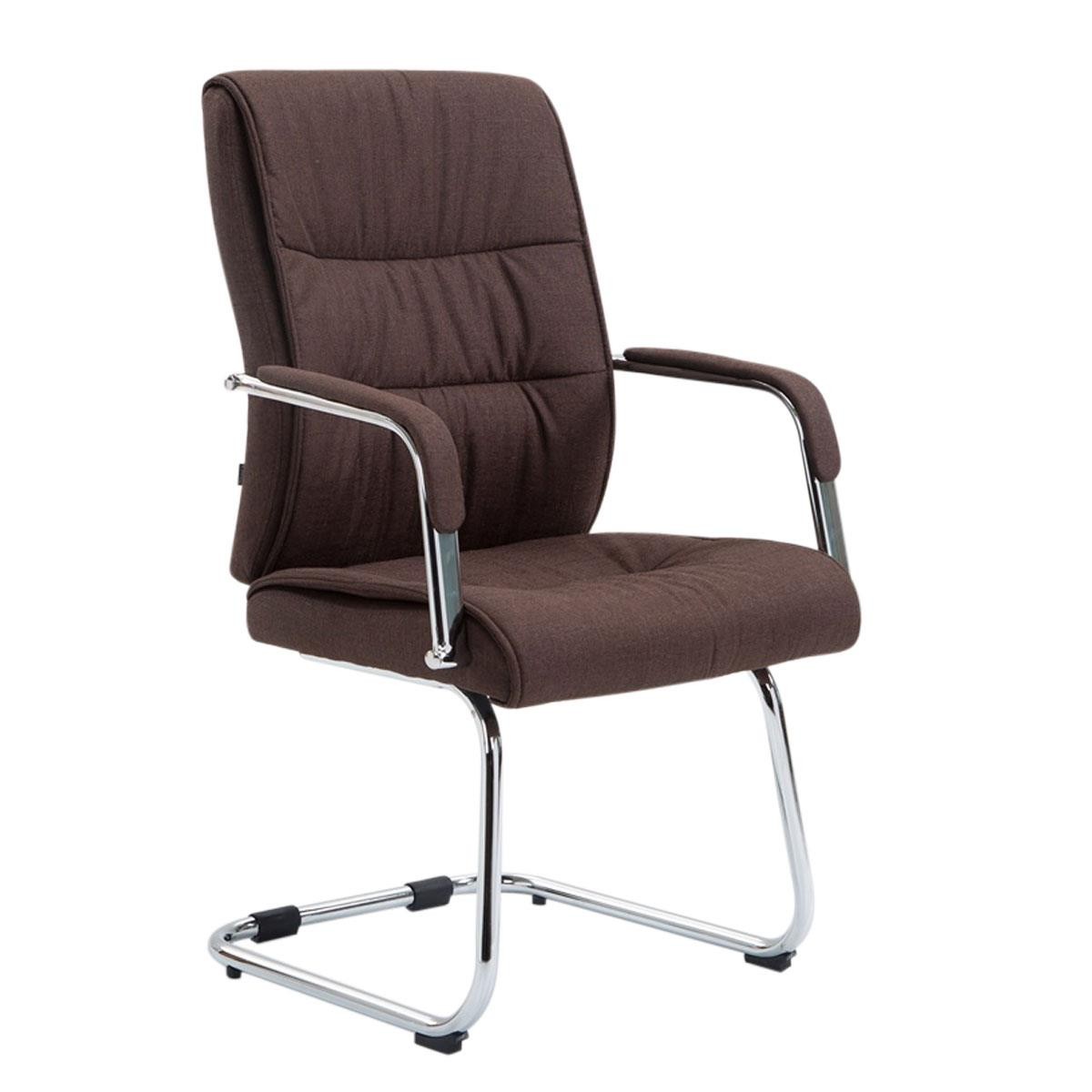 Silla de Confidente HIBER TELA, estructura metálica, reposabrazos, acolchada en color Negro