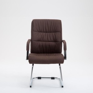 Silla de confidente HILBER TELA, estructura metálica, en color negro