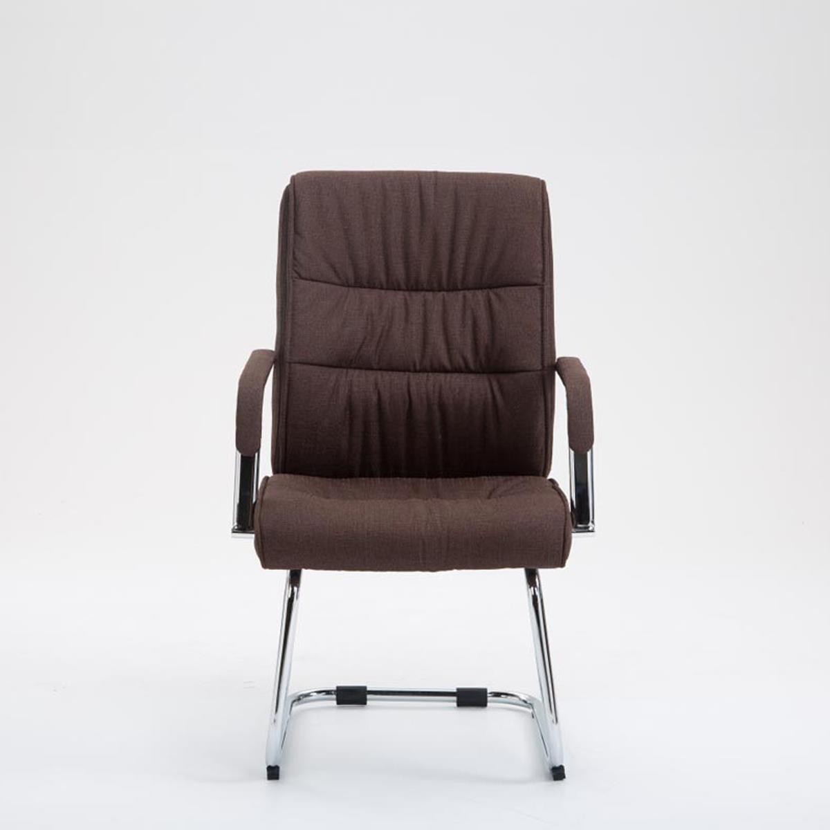 Silla de Confidente HIBER TELA, estructura metálica, reposabrazos, acolchada en color Negro