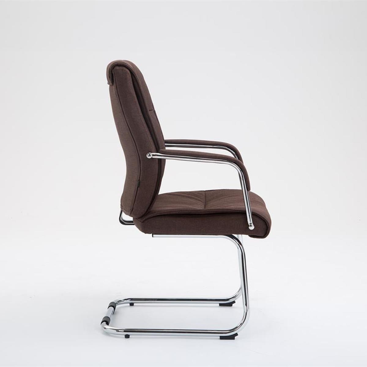 Silla de Confidente HIBER TELA, estructura metálica, reposabrazos, acolchada en color Negro