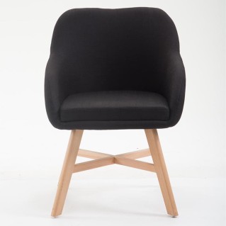 Silla de Confidente KETEL muy exclusiva patas claras color Negro 2
