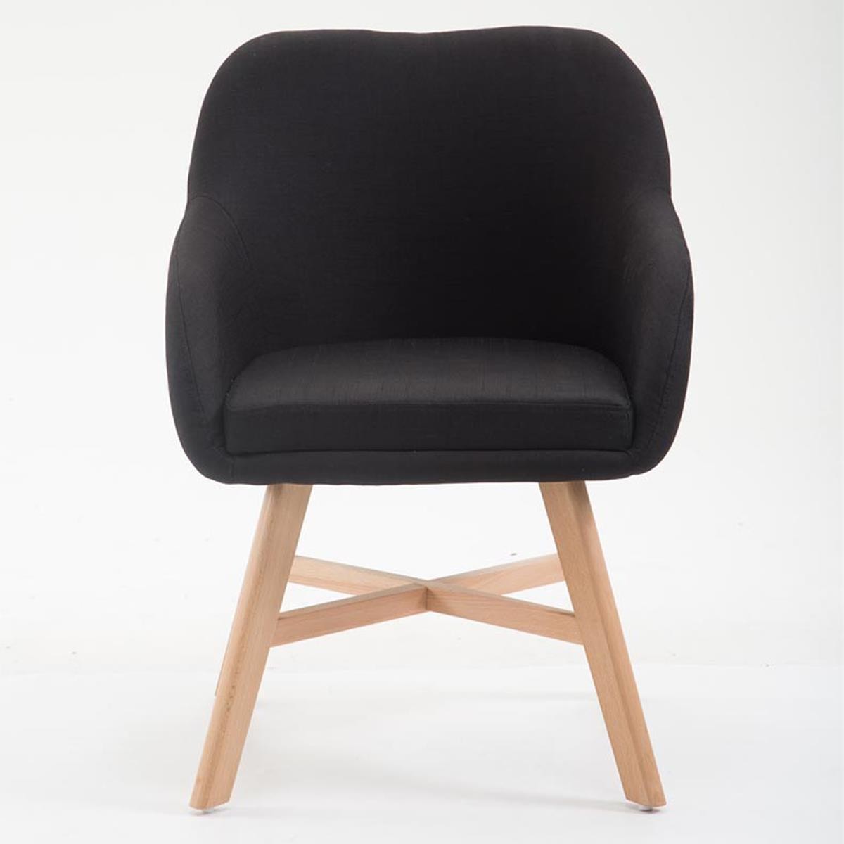 Silla de Confidente KETEL Muy Exclusiva, Estructura en Madera, Patas Claras y Negro