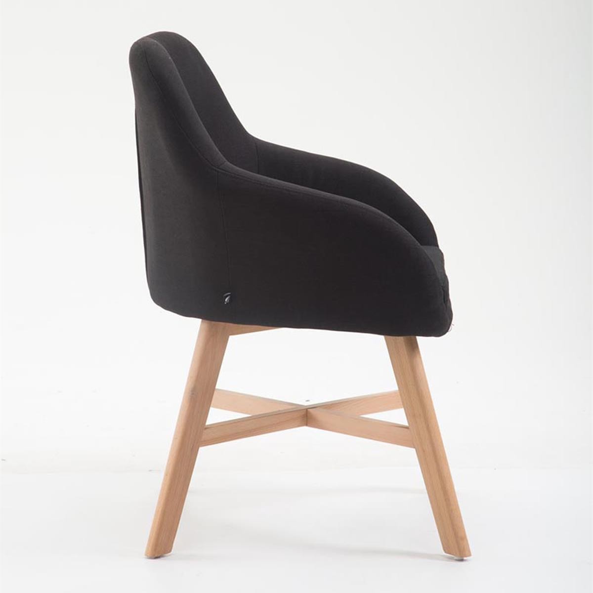Silla de Confidente KETEL Muy Exclusiva, Estructura en Madera, Patas Claras y Negro