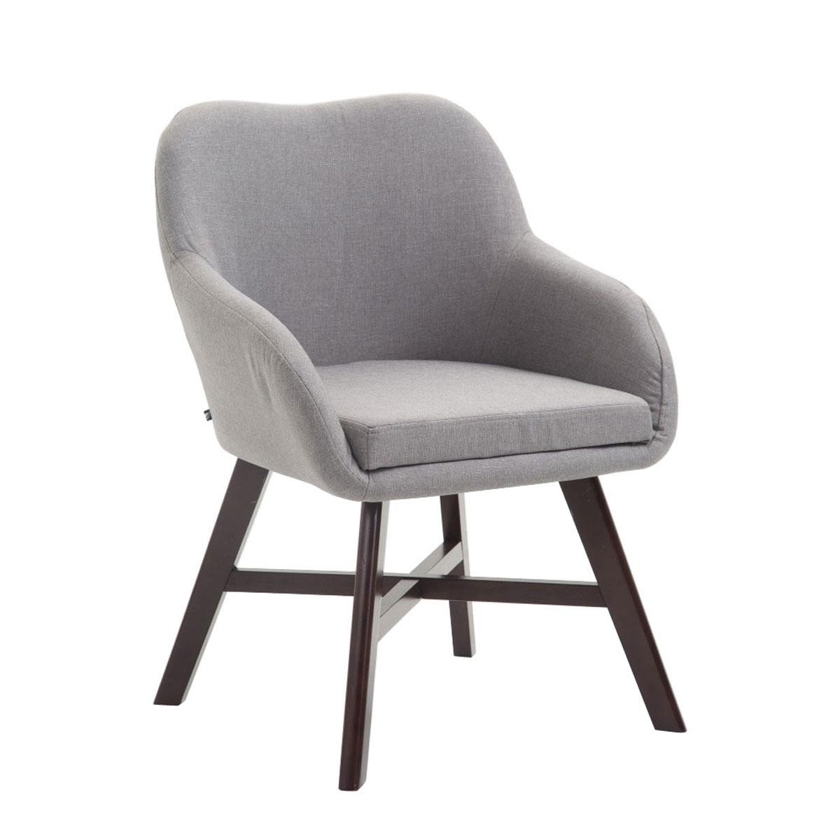 Silla de Confidente KETEL Muy Exclusiva, Estructura en Madera, Patas color Nogal y Tela Negra