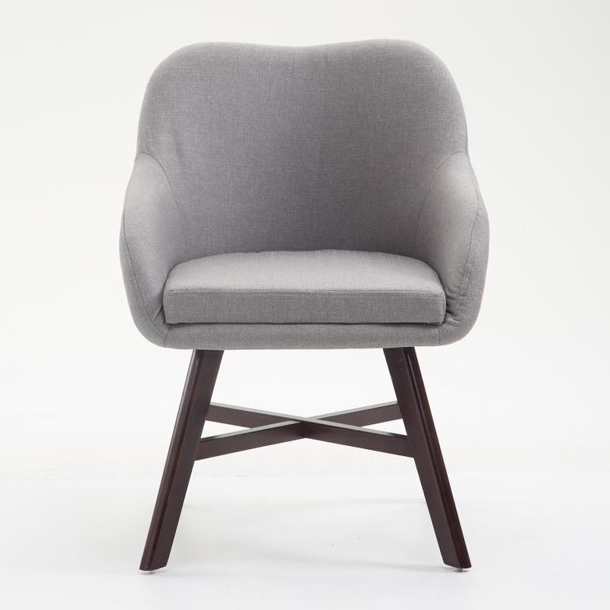 Silla de Confidente KETEL Muy Exclusiva, Estructura en Madera, Patas color Nogal y Tela Negra