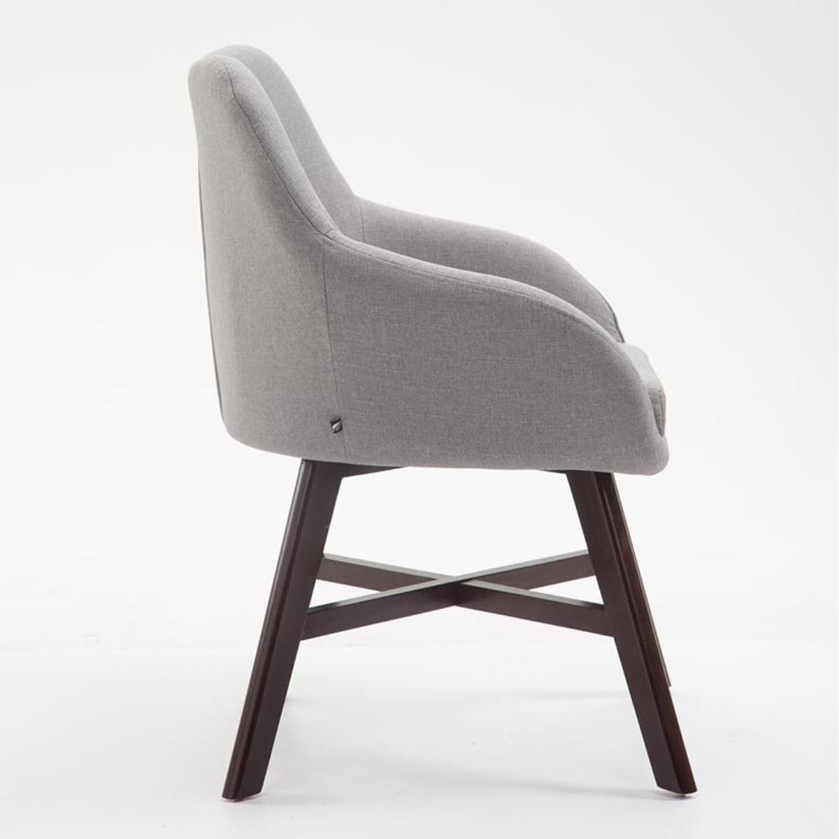 Silla de Confidente KETEL Muy Exclusiva, Estructura en Madera, Patas color Nogal y Tela Negra