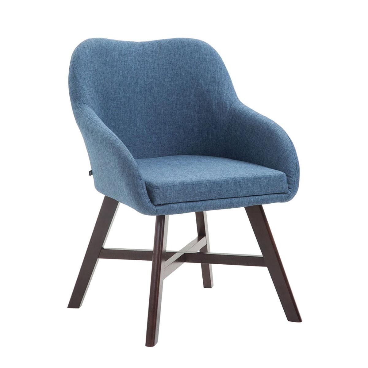 Silla de Confidente KETEL Muy Exclusiva, Estructura en Madera, Patas color Nogal y Tela Negra