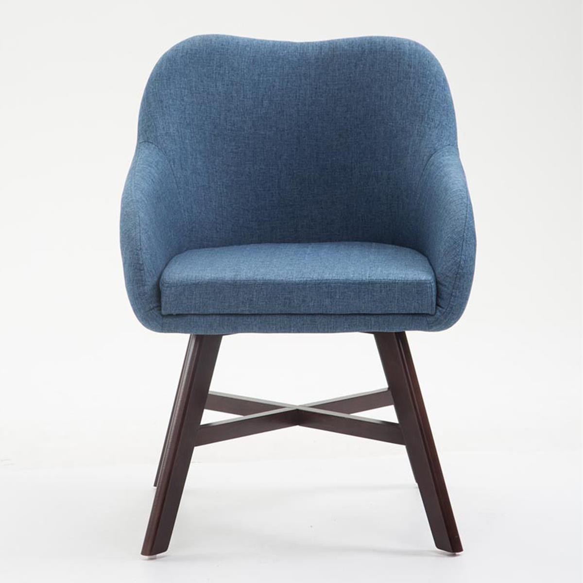 Silla de Confidente KETEL Muy Exclusiva, Estructura en Madera, Patas color Nogal y Tela Negra