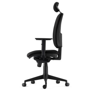 Silla Ergonómica PIERO, en Tela color Negro, con Reposacabezas y Brazos Ajustables 2
