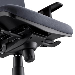 Silla Ergonómica PIERO, en Tela color Negro, con Reposacabezas y Brazos Ajustables