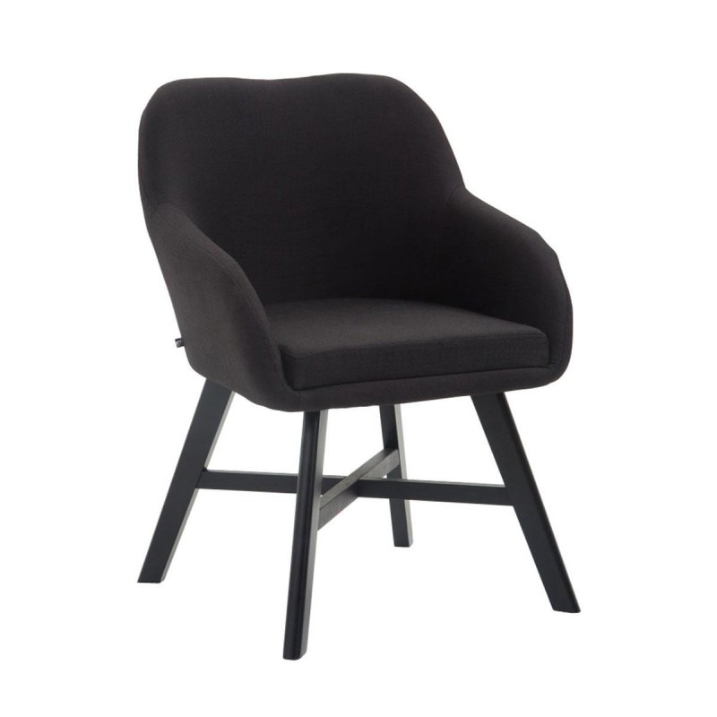 Silla de Confidente KETEL muy exclusiva patas negras y tela negro