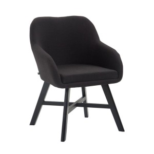 Silla de Confidente KETEL muy exclusiva patas negras y tela negro