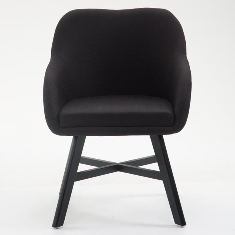 Silla de Confidente KETEL muy exclusiva patas negras y tela negro