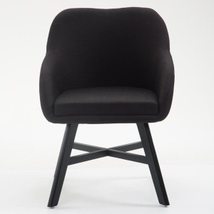 Silla de Confidente KETEL muy exclusiva patas negras y tela negro