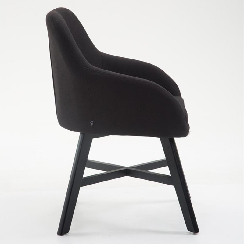 Silla de Confidente KETEL muy exclusiva patas negras y tela negro