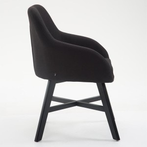 Silla de Confidente KETEL muy exclusiva patas negras y tela negro