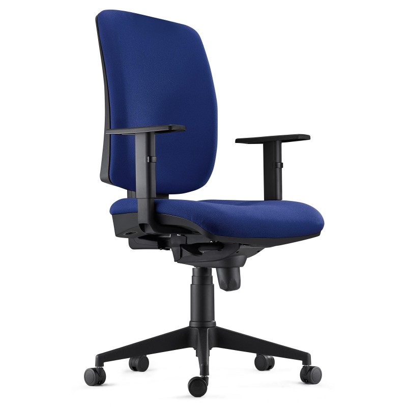 Silla Ergonómica PIERO, en Tela color Negro, con Brazos Ajustables