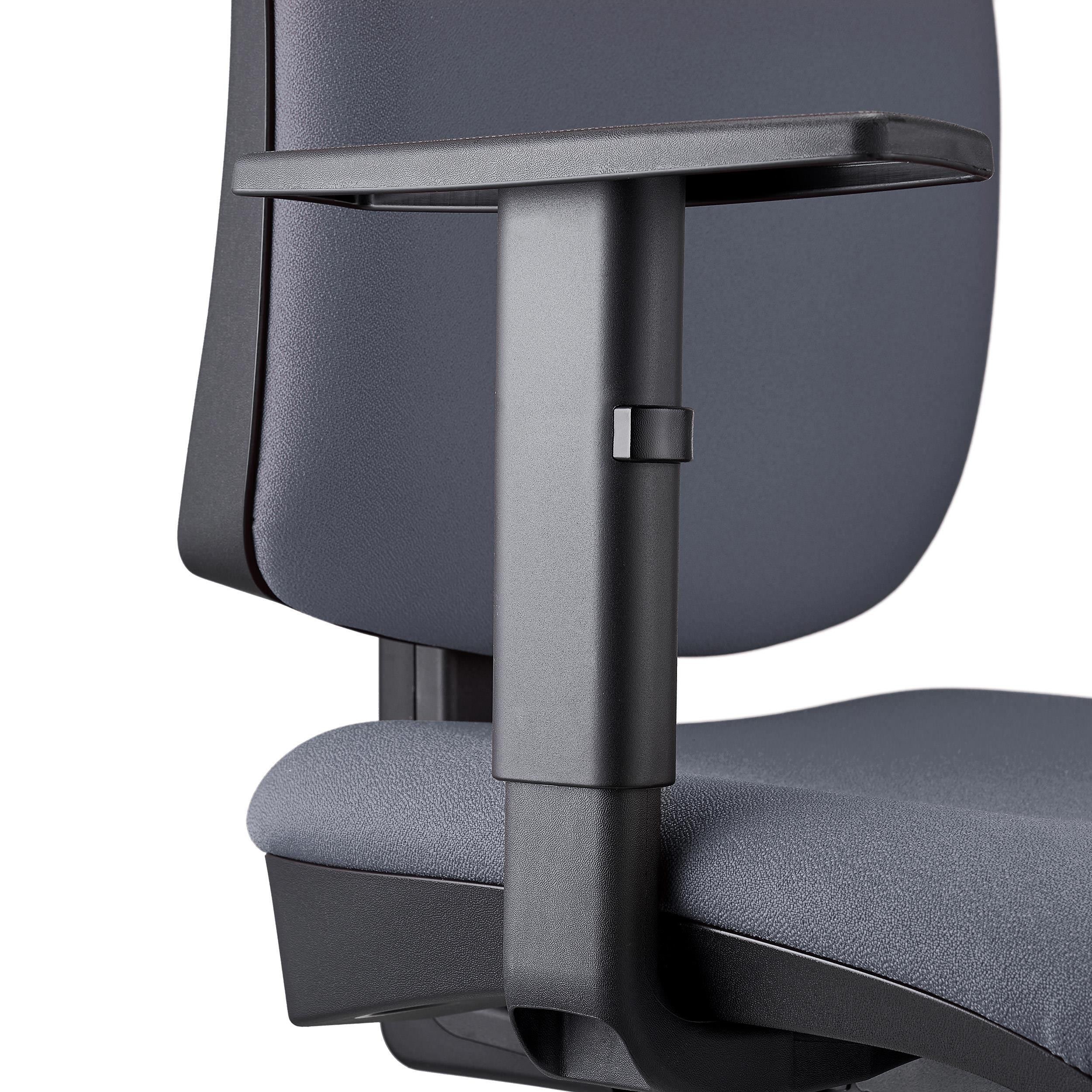 Silla Ergonómica PIERO, en Tela color Negro, con Brazos Ajustables