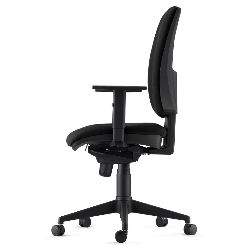 Silla Ergonómica PIERO, en Tela color Negro, con Brazos Ajustables