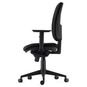Silla Ergonómica PIERO, en Tela color Negro, con Brazos Ajustables