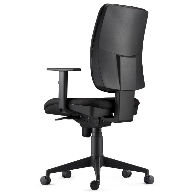Silla Ergonómica PIERO, en Tela color Negro, con Brazos Ajustables