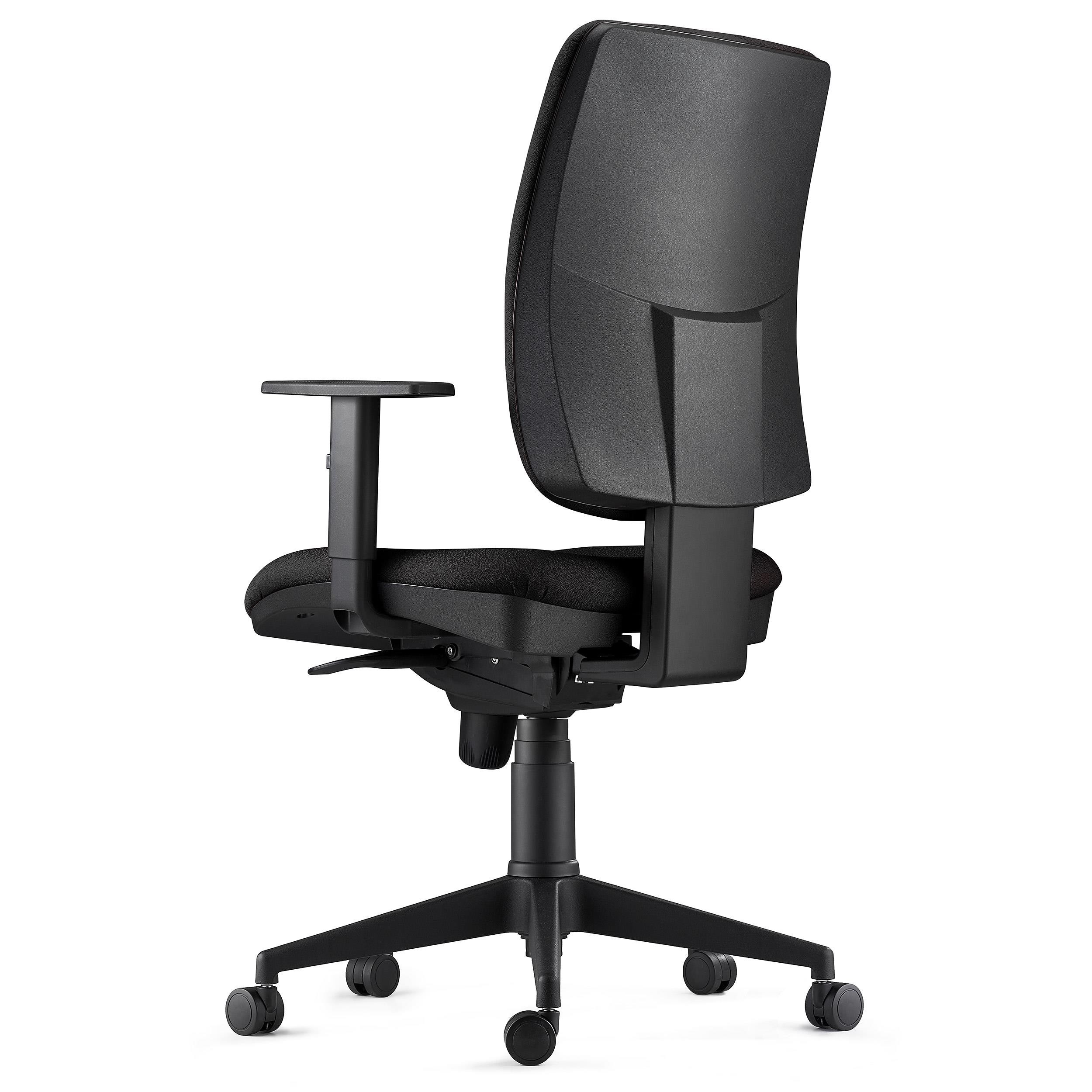 Silla Ergonómica PIERO, en Tela color Negro, con Brazos Ajustables