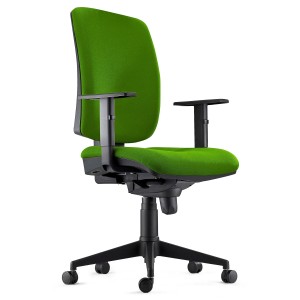 Silla Ergonómica PIERO, en Tela color Negro, con Brazos Ajustables