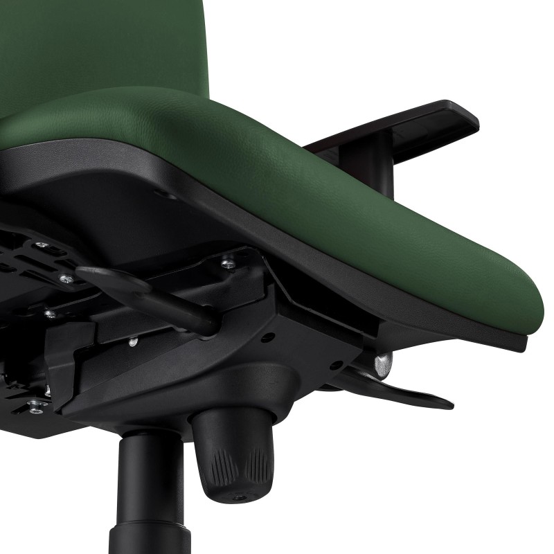 Silla Ergonómica PIERO, en Piel color Negro, con Reposacabezas y Brazos Ajustables