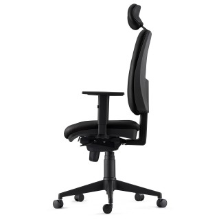 Silla Ergonómica PIERO, en Piel color Negro, con Reposacabezas y Brazos Ajustables 2