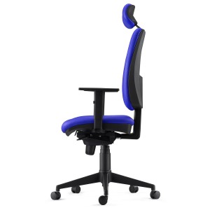 Silla Ergonómica PIERO, en Piel color Negro, con Reposacabezas y Brazos Ajustables