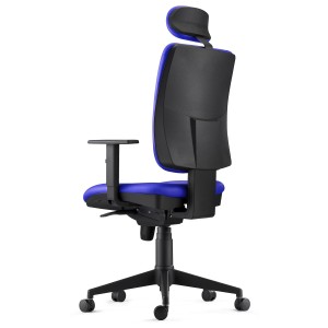 Silla Ergonómica PIERO, en Piel color Negro, con Reposacabezas y Brazos Ajustables