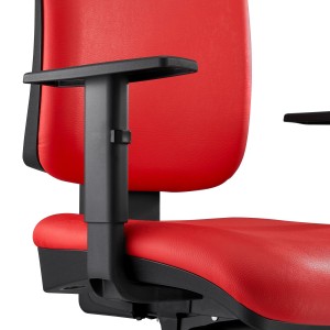 Silla Ergonómica PIERO, en Piel color Negro, con Brazos Ajustables
