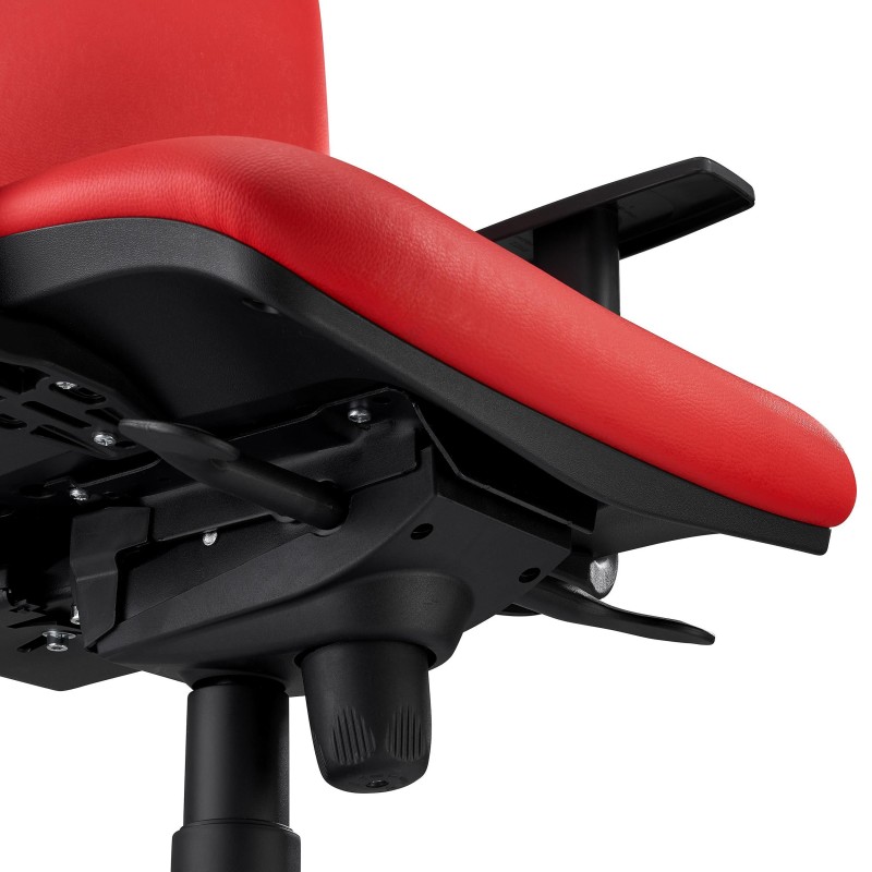 Silla Ergonómica PIERO, en Piel color Negro, con Brazos Ajustables