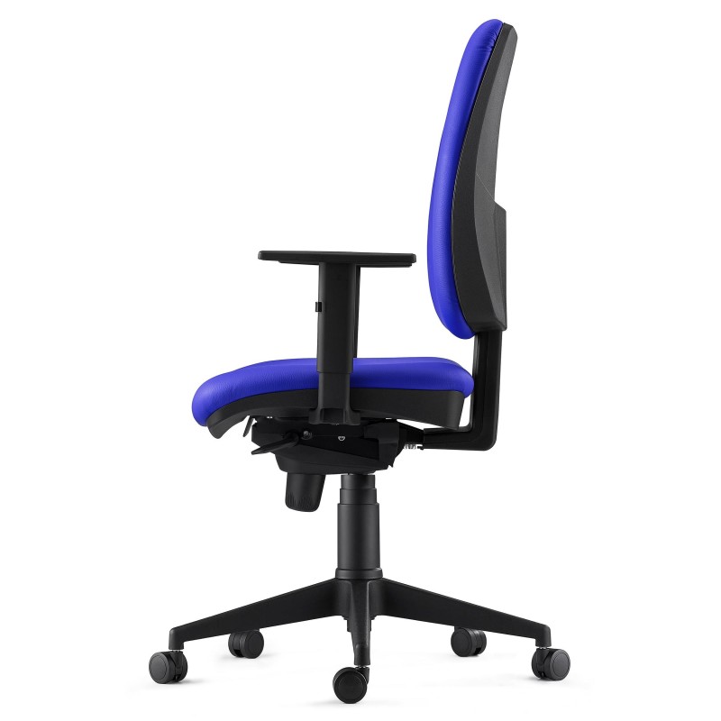 Silla Ergonómica PIERO, en Piel color Negro, con Brazos Ajustables
