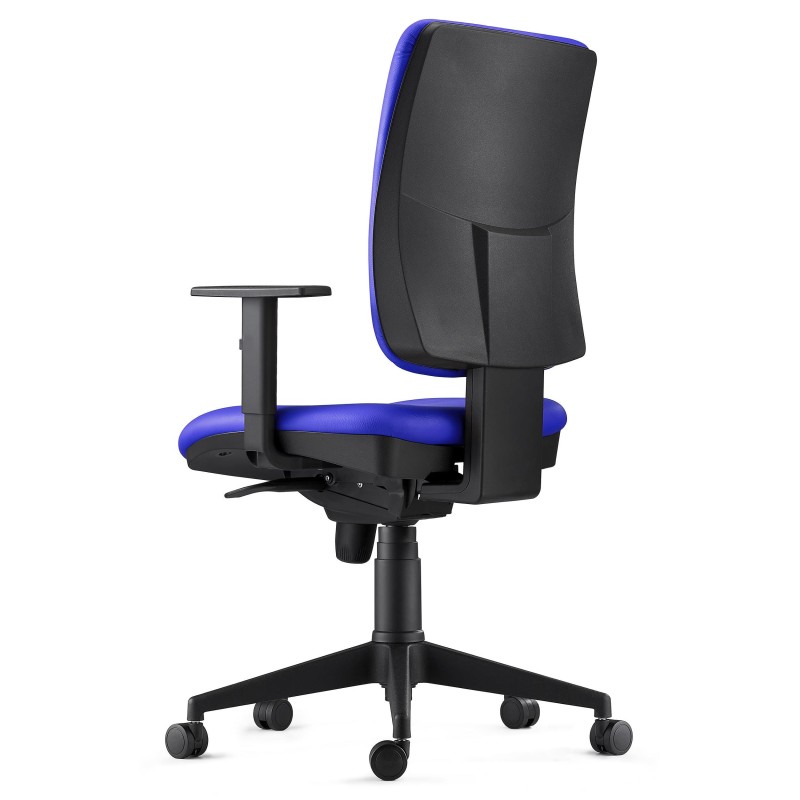 Silla Ergonómica PIERO, en Piel color Negro, con Brazos Ajustables