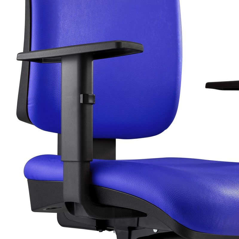 Silla Ergonómica PIERO, en Piel color Negro, con Brazos Ajustables