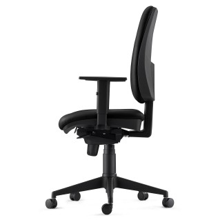 Silla Ergonómica PIERO, en Piel Natural color Negro, con Brazos Ajustables 2