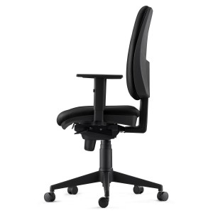 Silla Ergonómica PIERO, en Piel Natural color Negro, con Brazos Ajustables